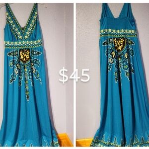 Elegant Blue Maxi Dress